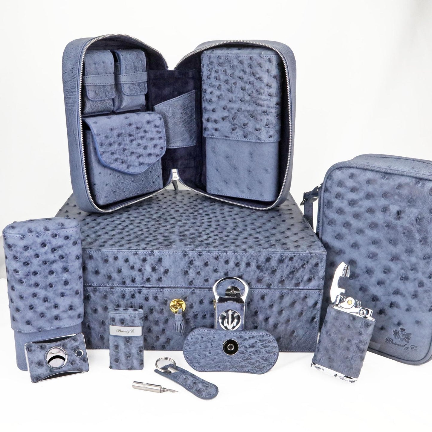 The "V" Cutter - "American Blue Jeans" Ostrich