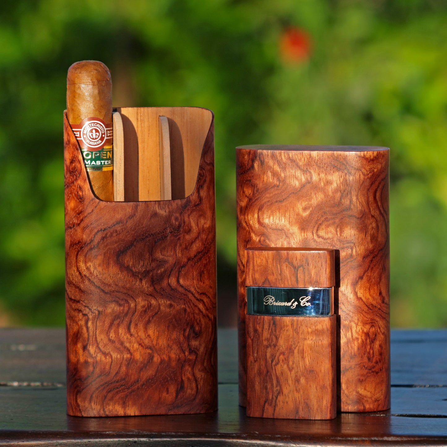 The "Show Band" 3 Cigar Case - Bubinga