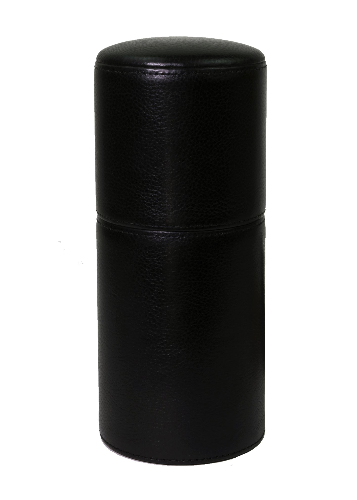 The Cylindrical Desk Humidor - Black Leather