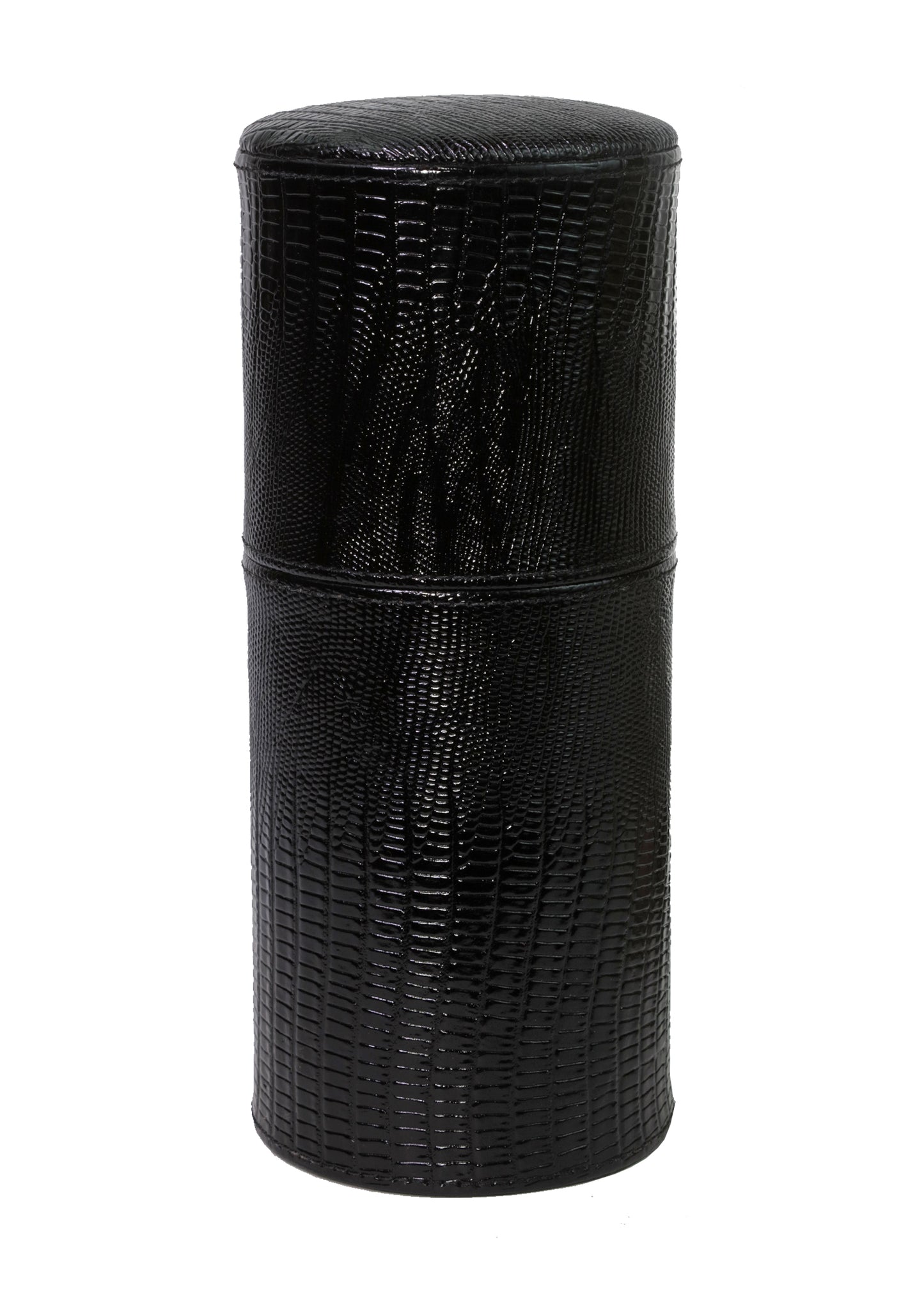 The Cylindrical Desk Humidor - Lizard Pattern Black