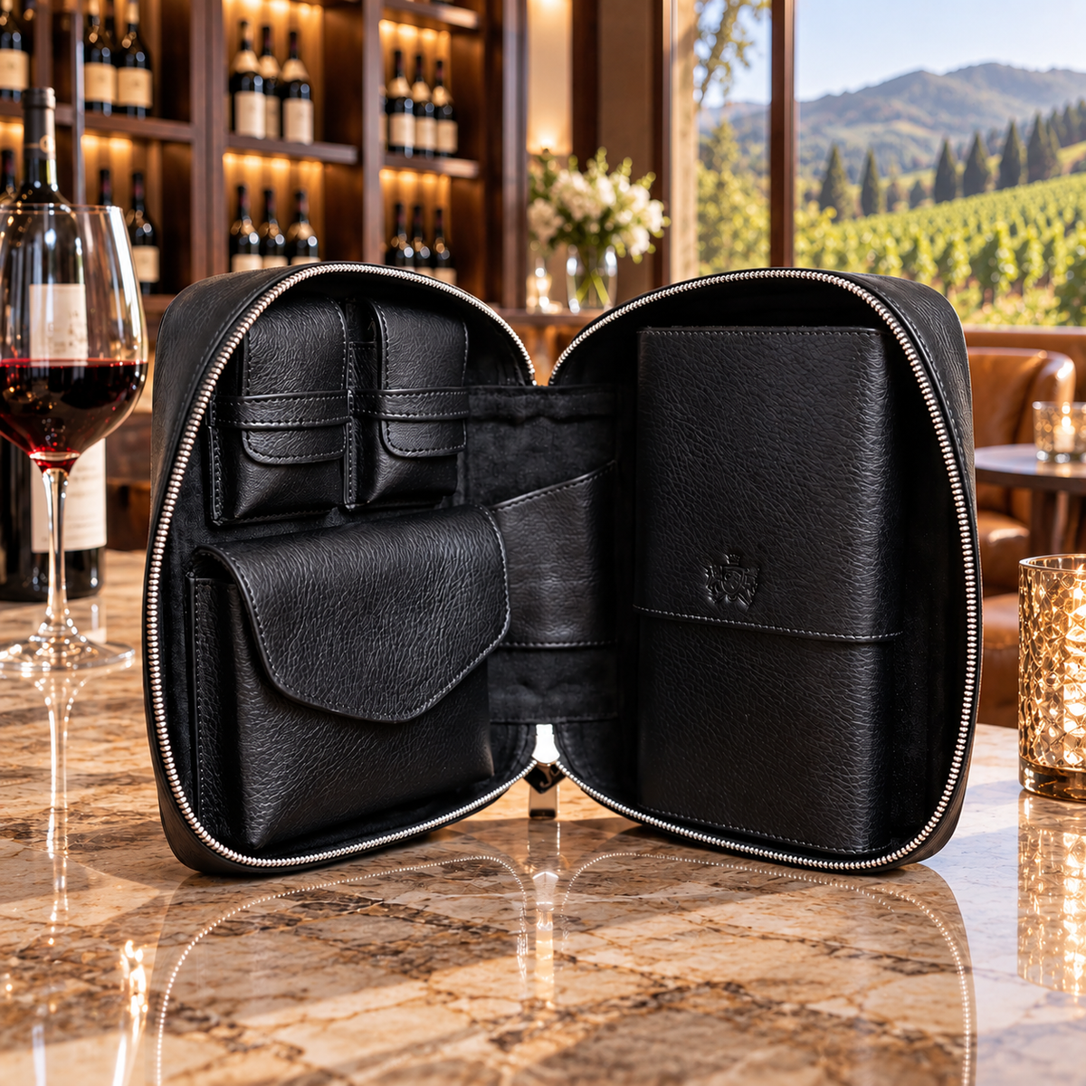 Havana Traveler (Valuables Pouch) - Black Leather