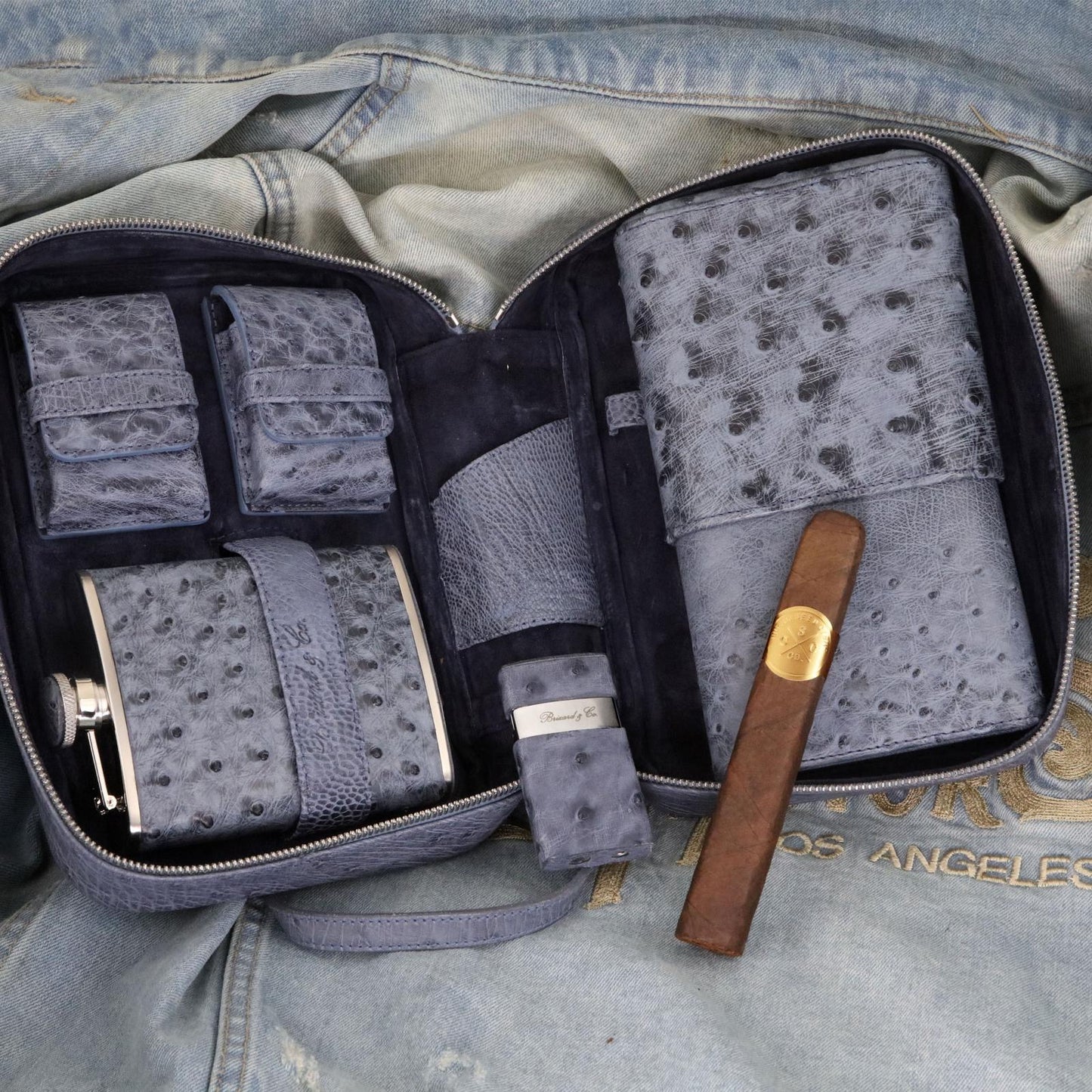 Havana Traveler - "American Blue Jeans" Ostrich