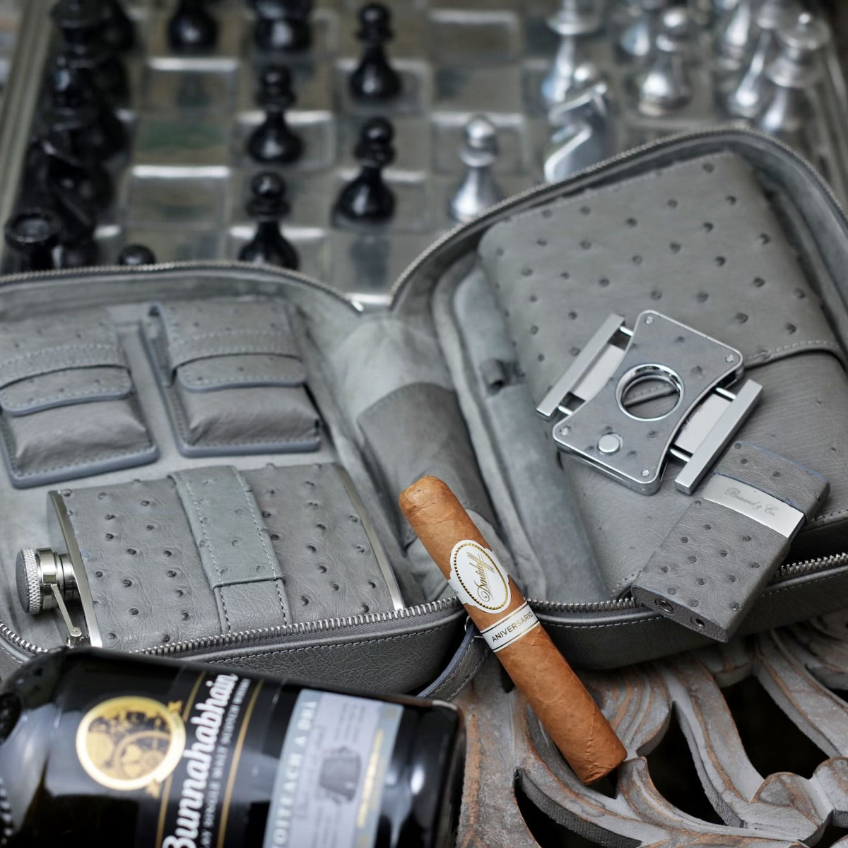 Havana Traveler - Gray Ostrich