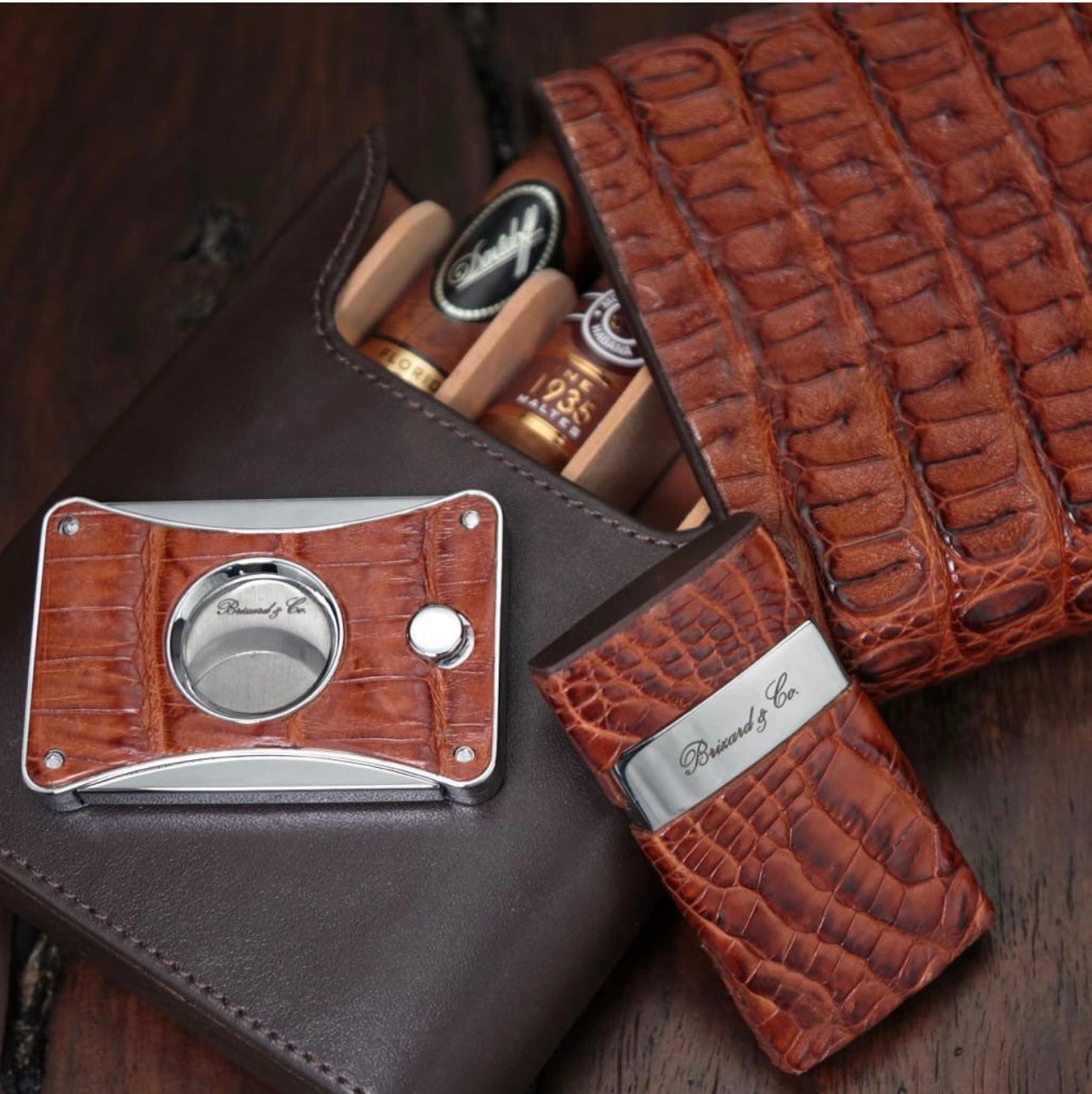 The "Elite Series 2" Cutter - Genuine Cognac Caiman Alligator