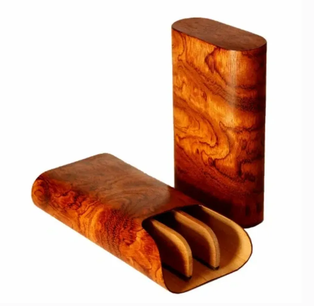 The "Show Band" 3 Cigar Case - Bubinga