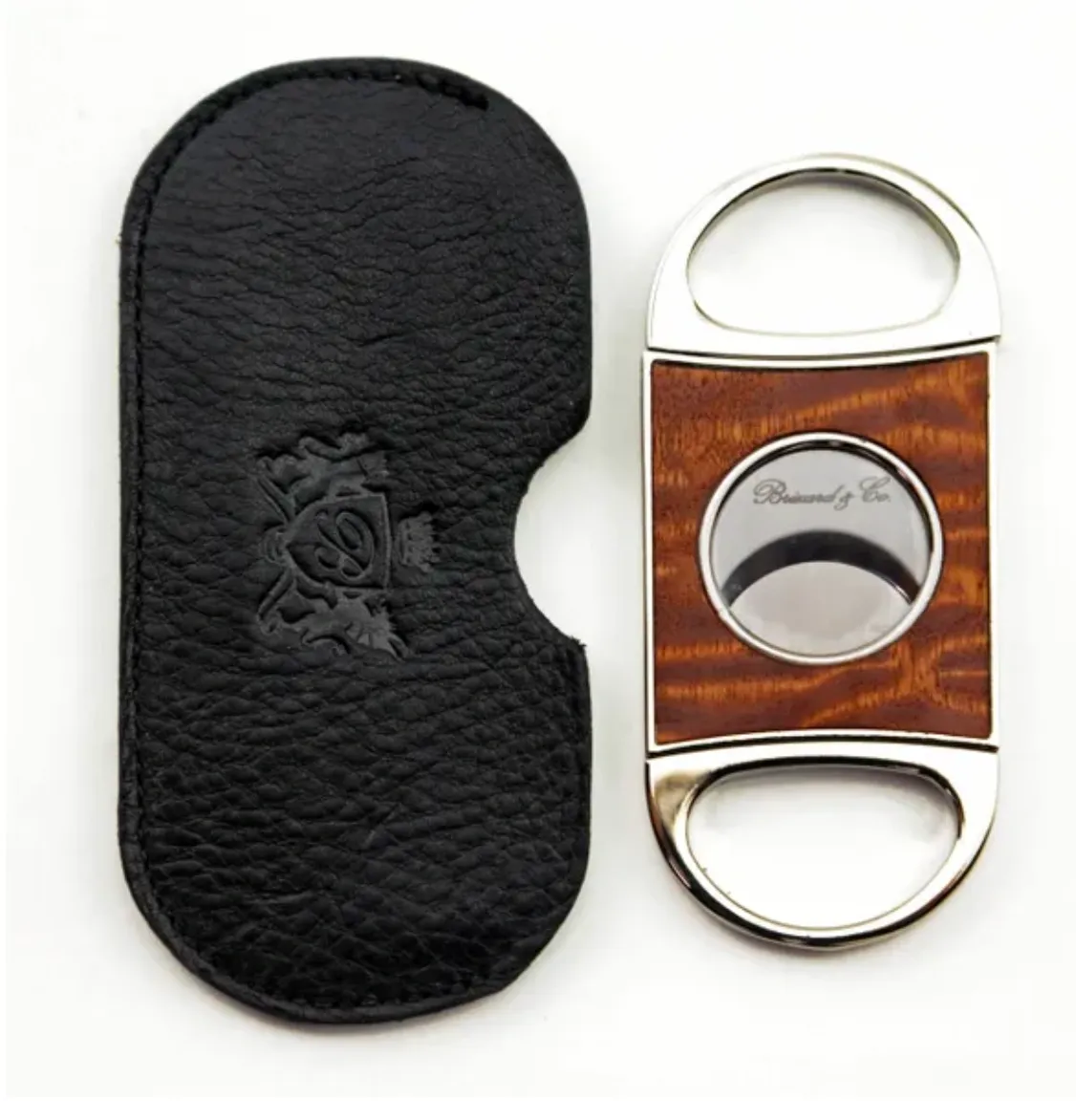 Double Guillotine Series 2 Cutter - Sapele Pommele and Black Leather