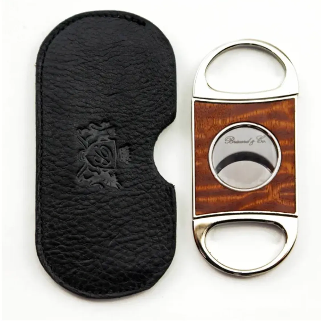 Double Guillotine Series 2 Cutter - Sapele Pommele and Black Leather