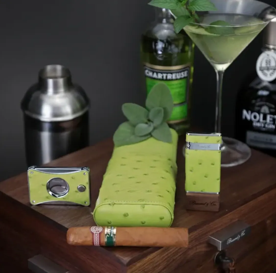 The "Sottile" Lighter - Matcha Ostrich