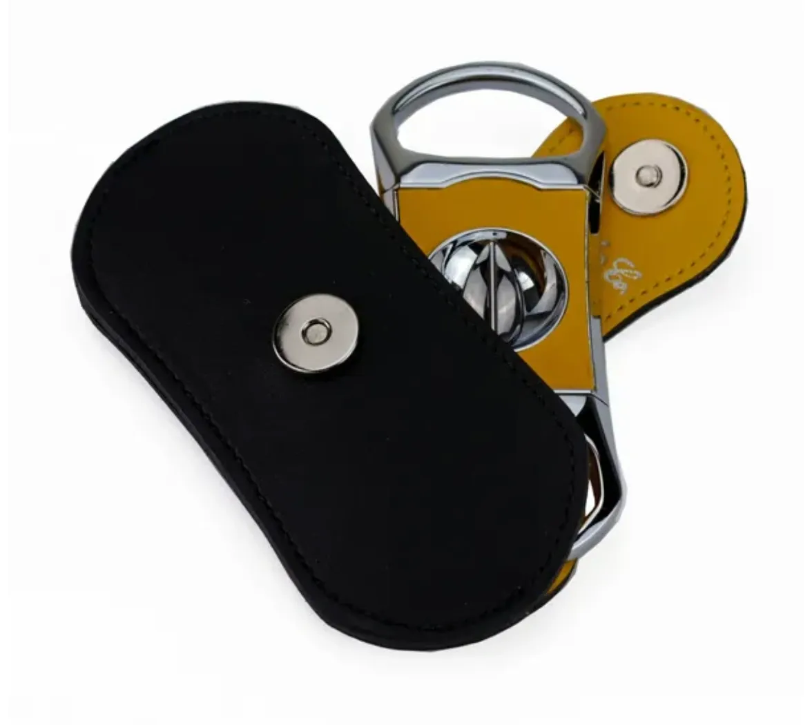 The "V" Cutter - Yellow and Black Leather