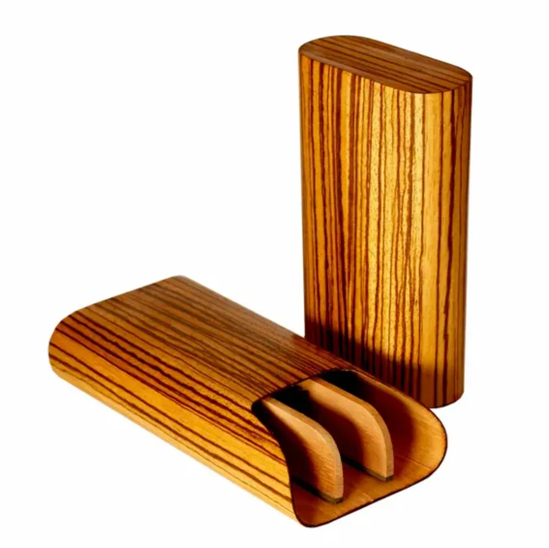 The "Show Band" 3 Cigar Case - Zebrawood