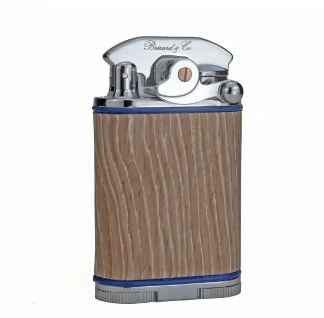 Gatsby Lighter - Bleached Oak Wood and Blue Leather