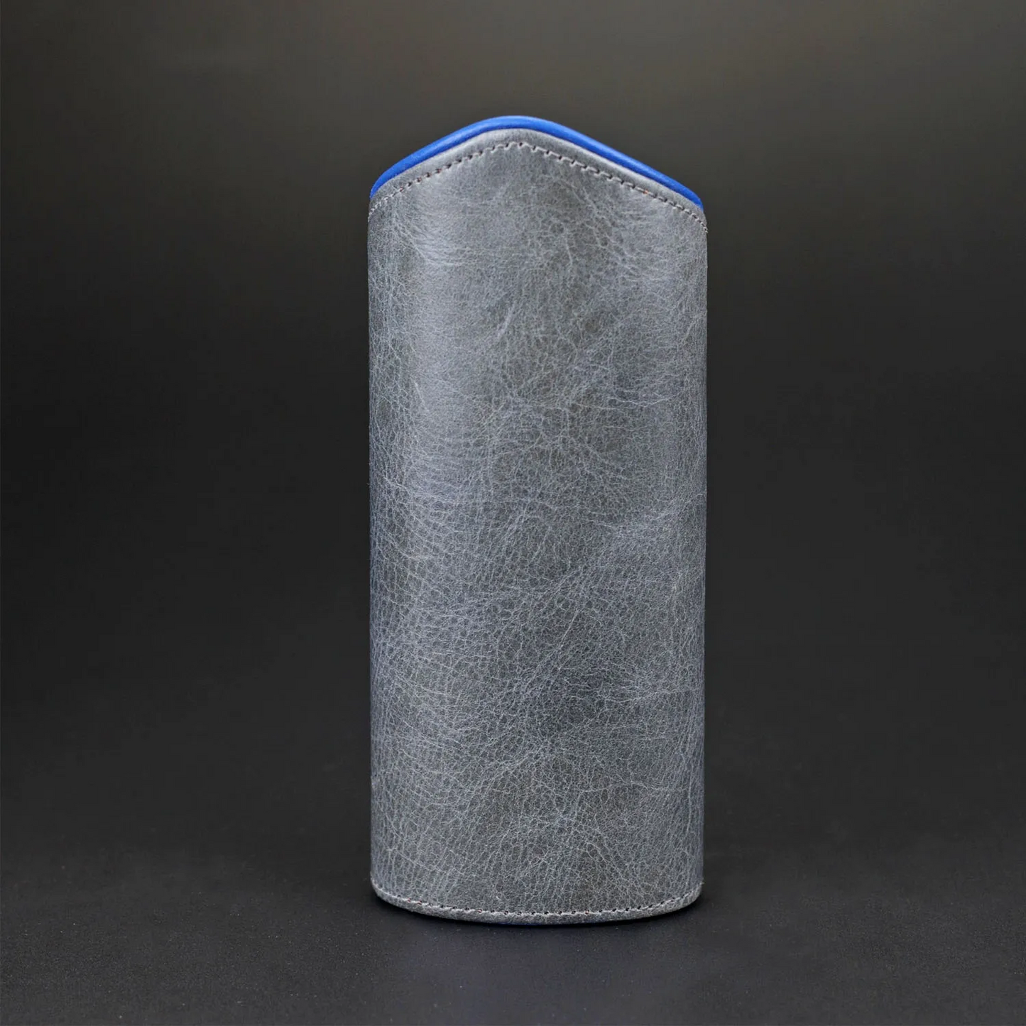 The Luxury Eyewear Stand - Blue and Gray Leather