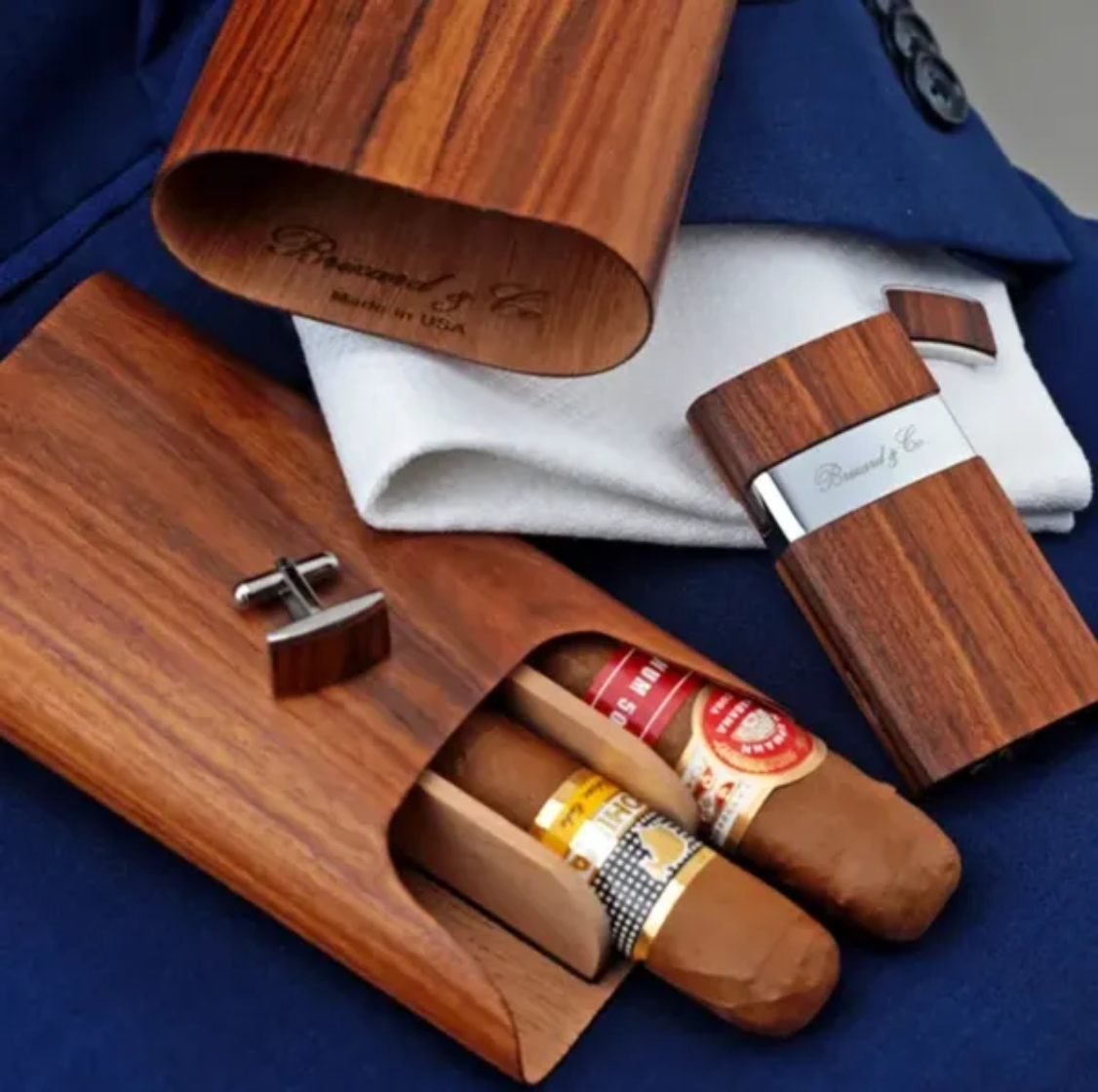 The "Show Band" 3 Cigar Case - Rosewood