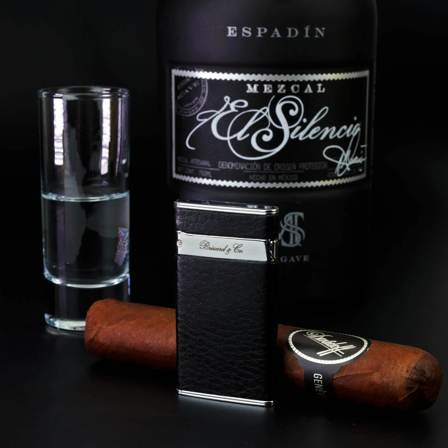 The "Sottile" Lighter - Black Leather