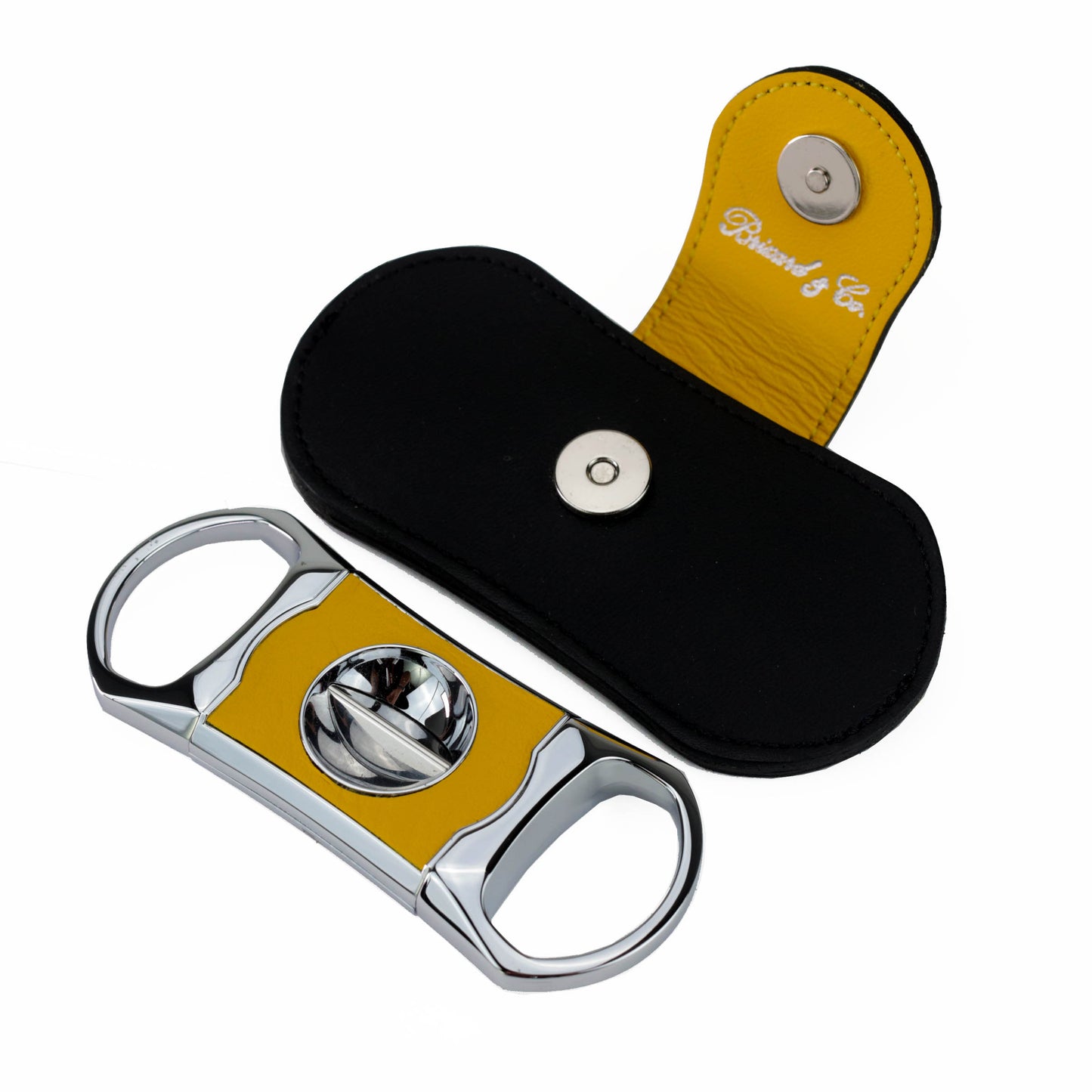 The "V" Cutter - Yellow and Black Leather