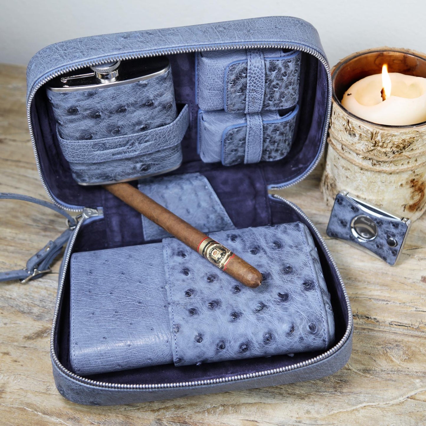 Havana Traveler - "American Blue Jeans" Ostrich