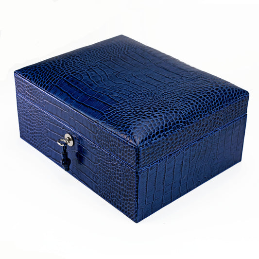 The "Airflow" Cigar Humidor - Indigo Croco Pattern (30/40 Count)