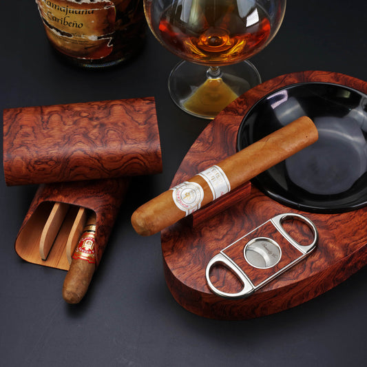 The "Show Band" 3 Cigar Case - Bubinga