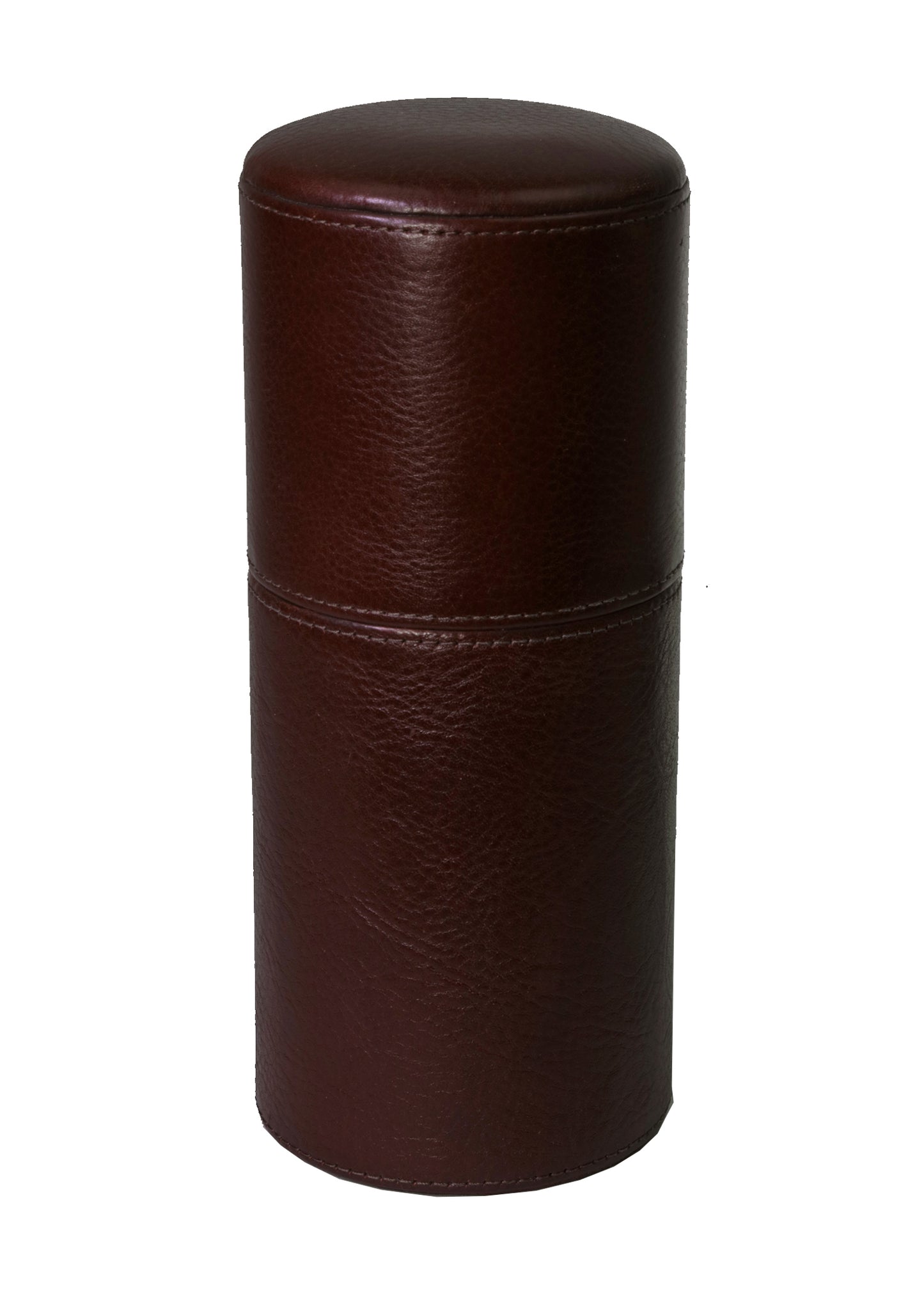 The Cylindrical Desk Humidor - Chocolate Leather