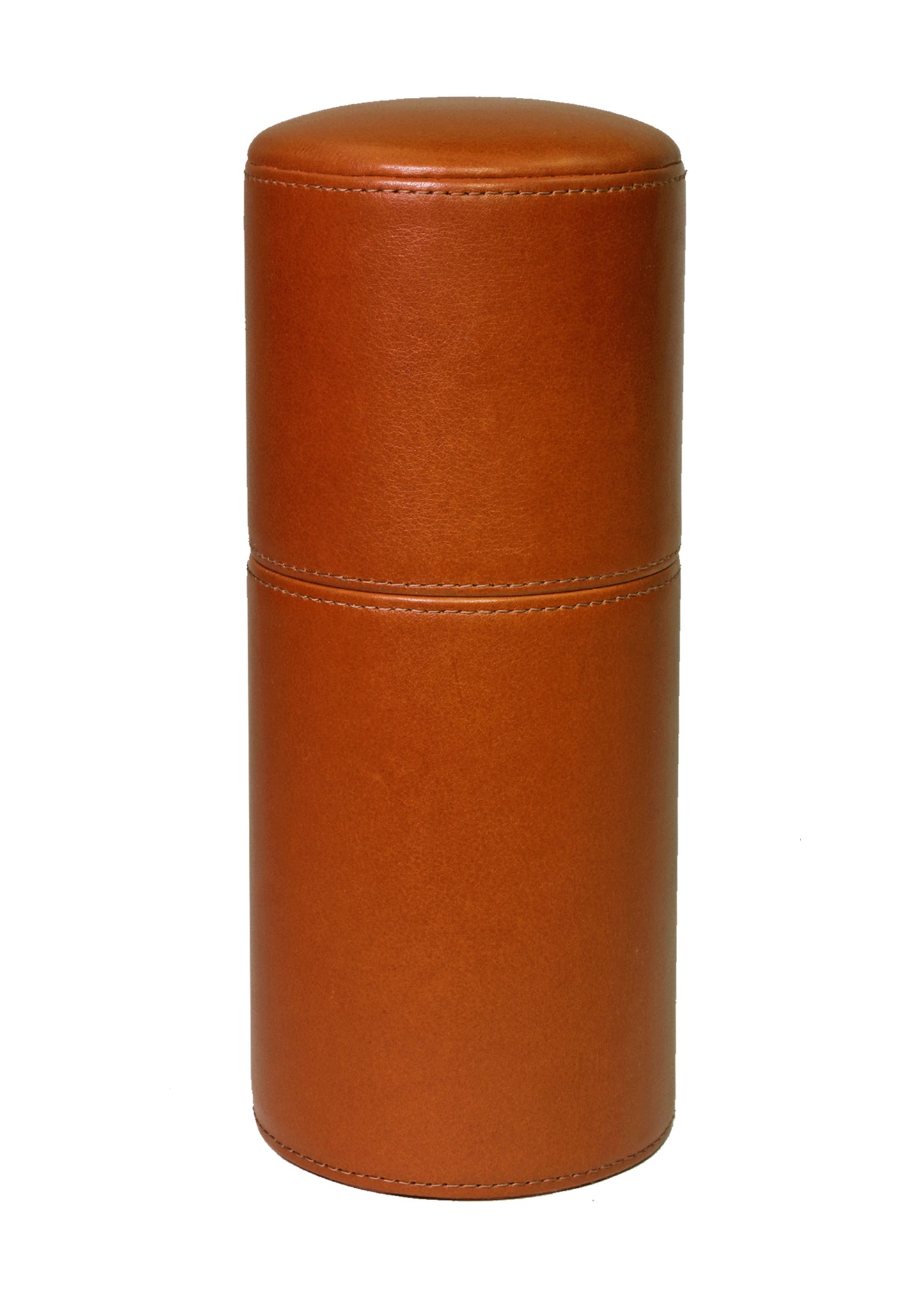 The Cylindrical Desk Humidor - Tan Leather