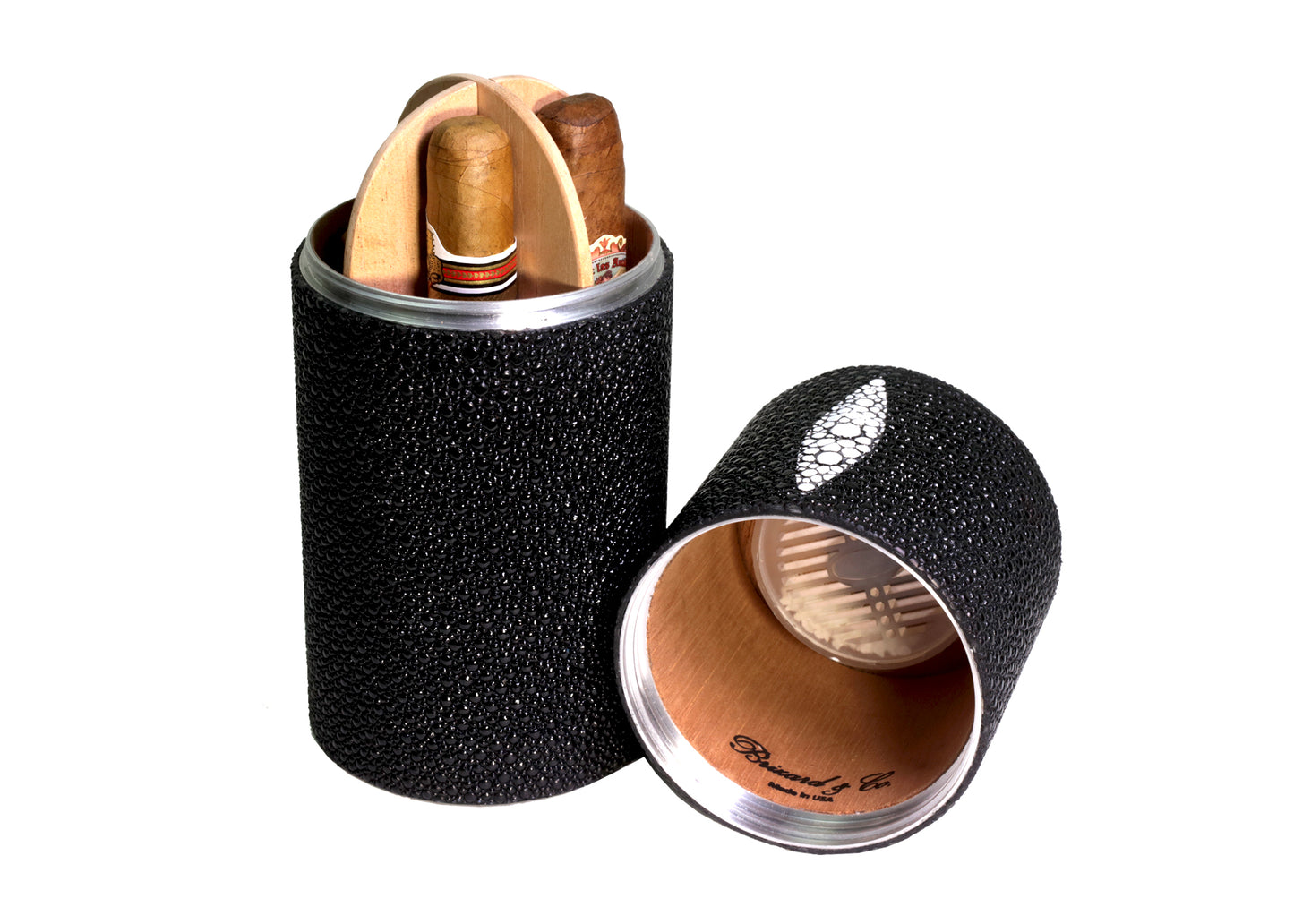 The Cylindrical Desk Humidor - Stingray