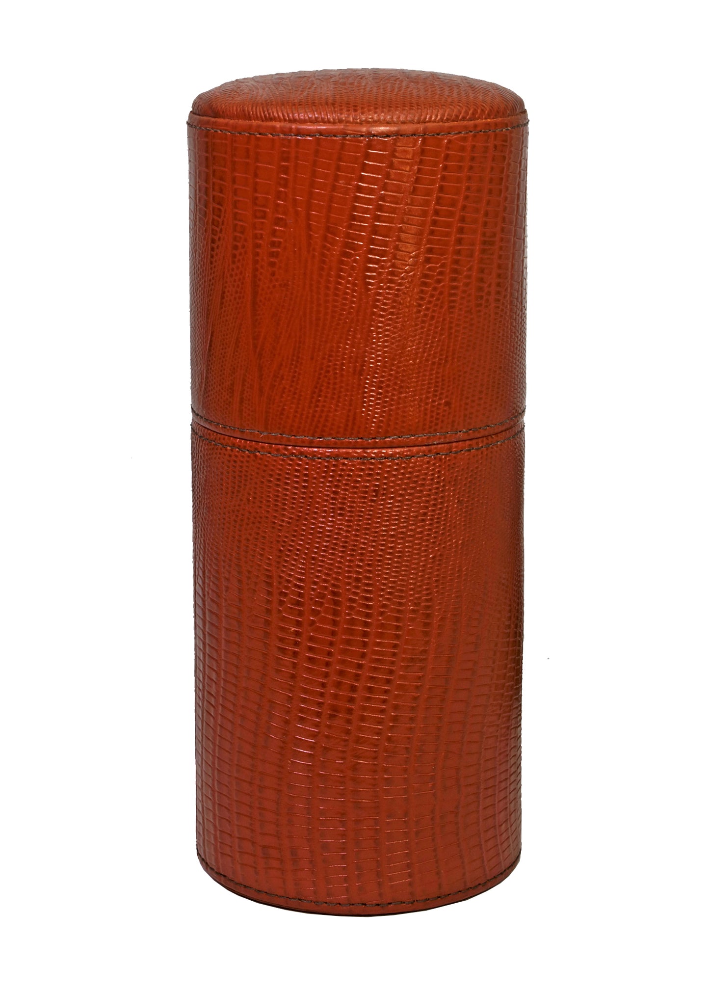 The Cylindrical Desk Humidor - Lizard Pattern Havana