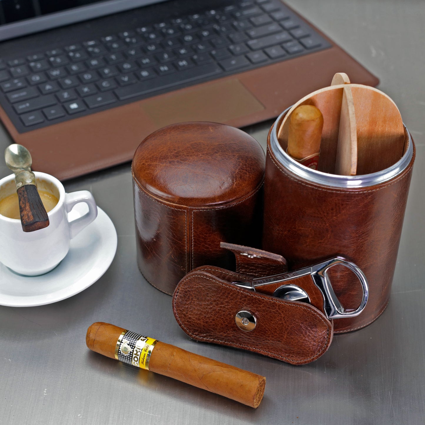 The "V" Cutter - Antique Saddle Leather