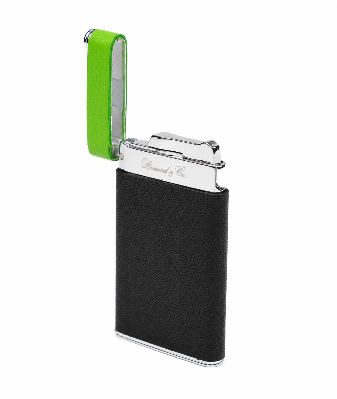 The "Sottile" Lighter - Black and Lime Green Leather
