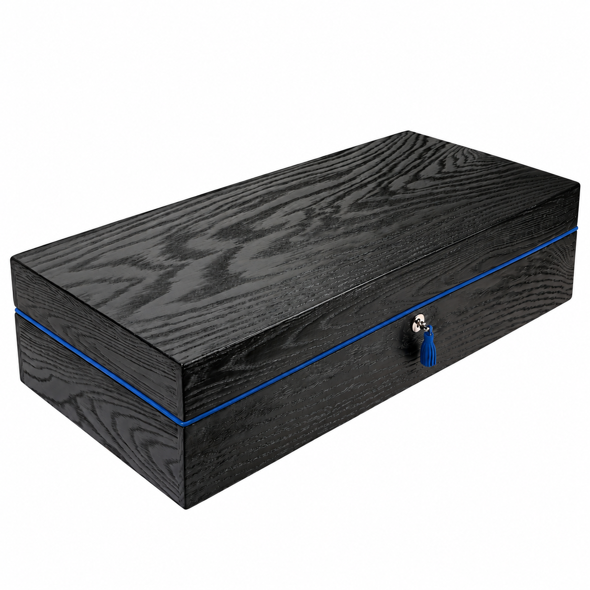 The "Royal Oak Collection" Humidor - Black and Blue (130/150 Count)
