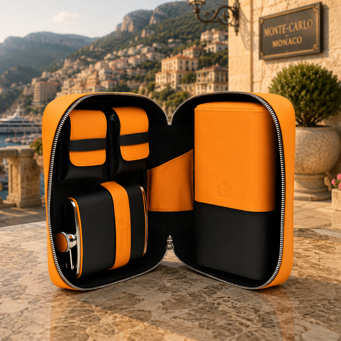 Havana Traveler - Black and Orange Leather