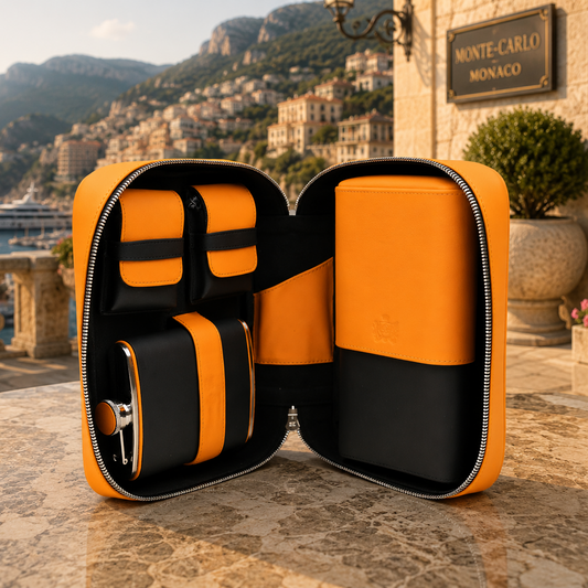 Havana Traveler - Black and Orange Leather