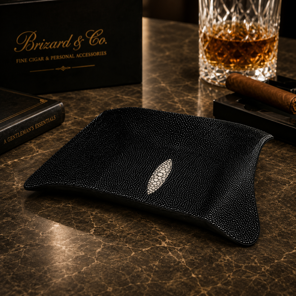 The "Valet" Leather Tray - Stingray
