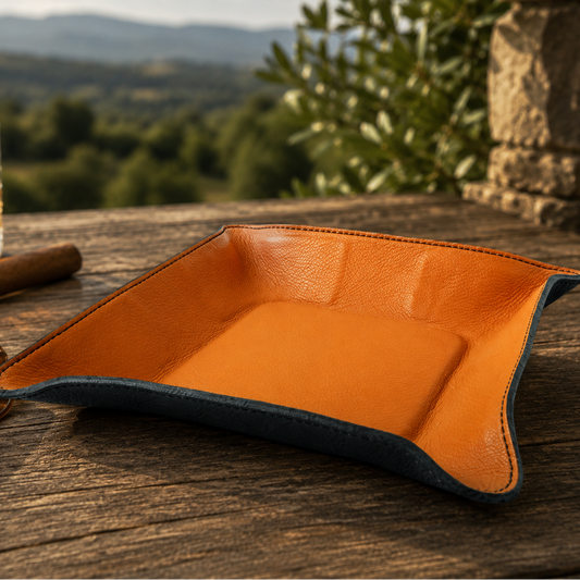The "Valet" Leather Tray - Tan Leather