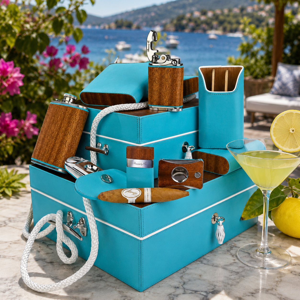 The "Show Band" 3 Cigar Case - Positano Collection