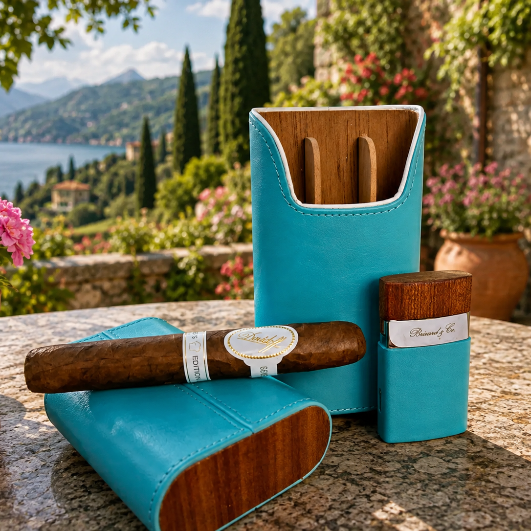 The "Show Band" 3 Cigar Case - Positano Collection