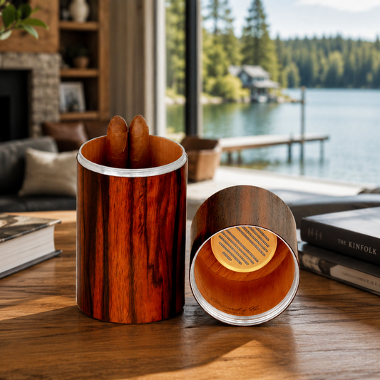 The Cylindrical Desk Humidor - Macassar Ebony