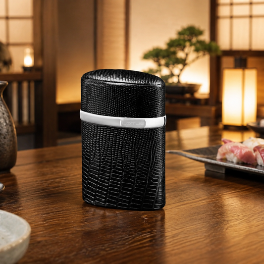 The "Triple Jet" Table Lighter - Lizard Pattern Black