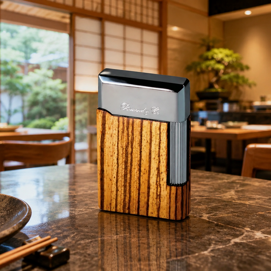 The "Eternel" Double Soft Flame Lighter - Zebrawood