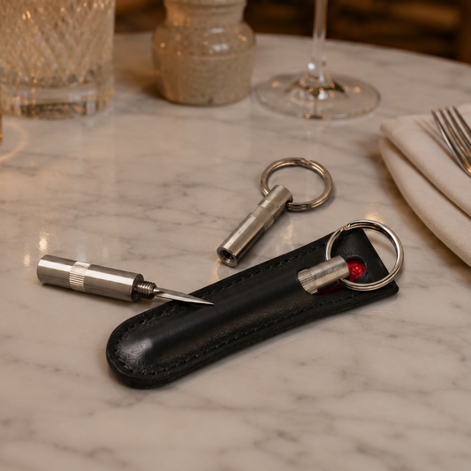 The "Trilogy" Cigar Punch - Black Leather