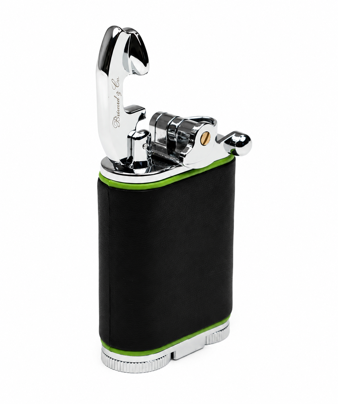 Gatsby Lighter - Black and Lime Green Leather