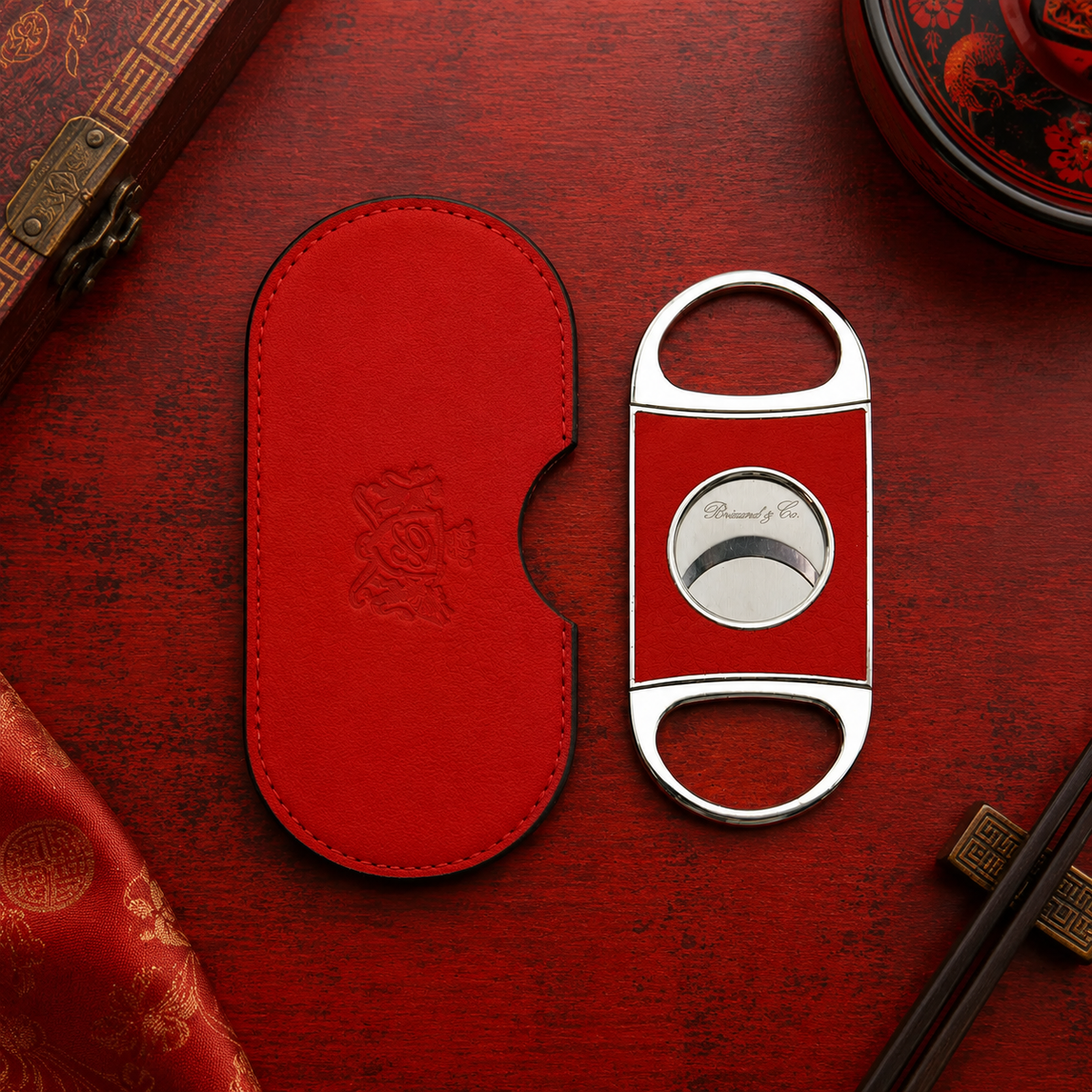 Double Guillotine Series 2 Cutter - Red Leather