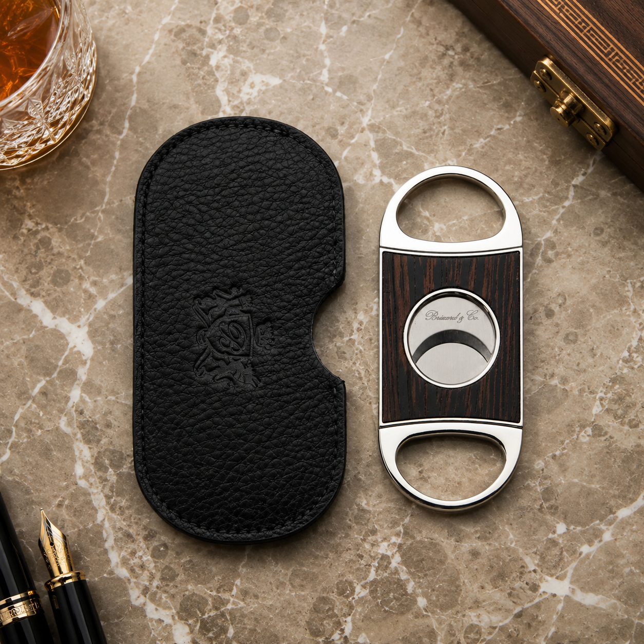 Double Guillotine Series 2 Cutter - Wenge and Black Leather