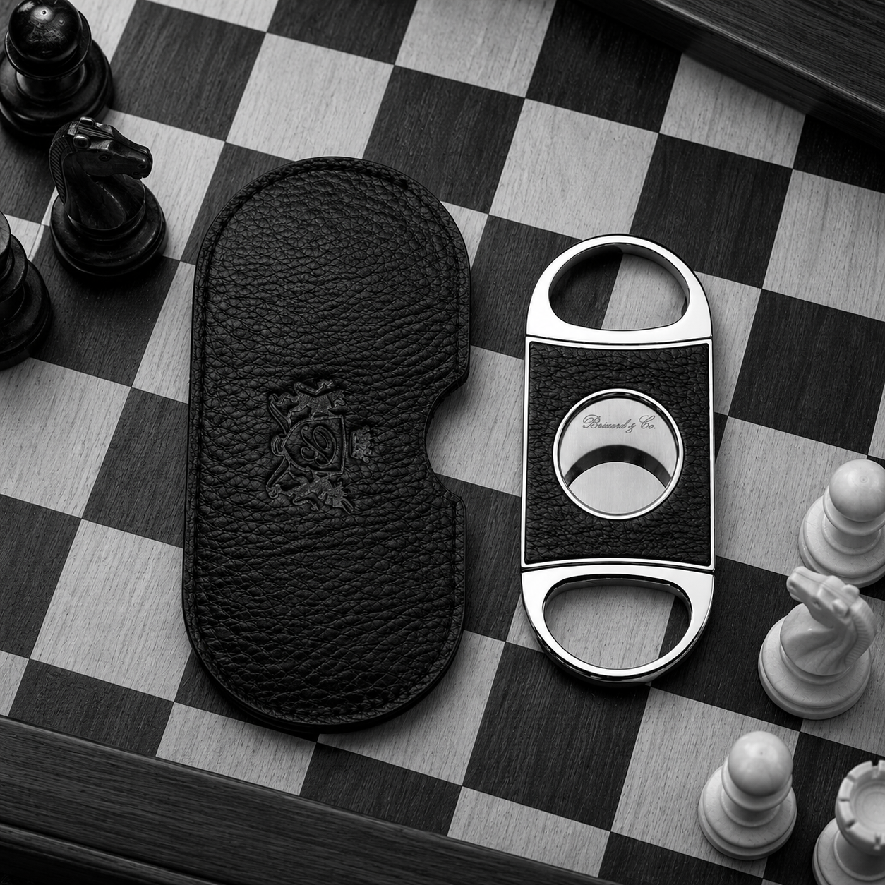 Double Guillotine Series 2 Cutter - Black Leather
