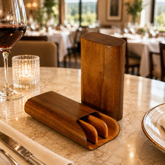 The "Show Band" 3 Cigar Case - Curly Walnut