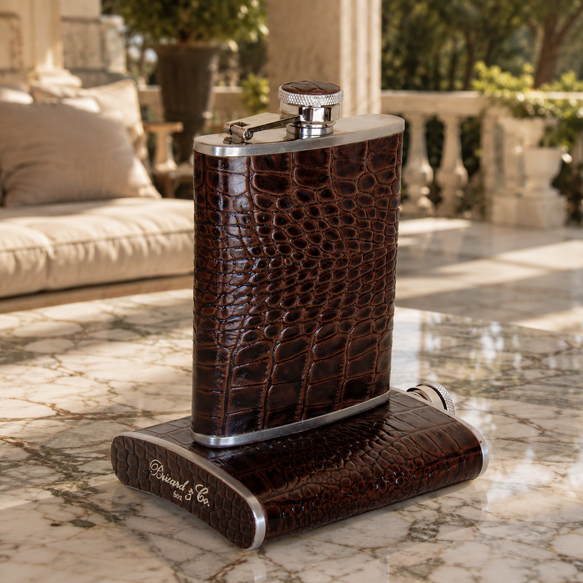 The Flask - Croco Pattern Tobacco