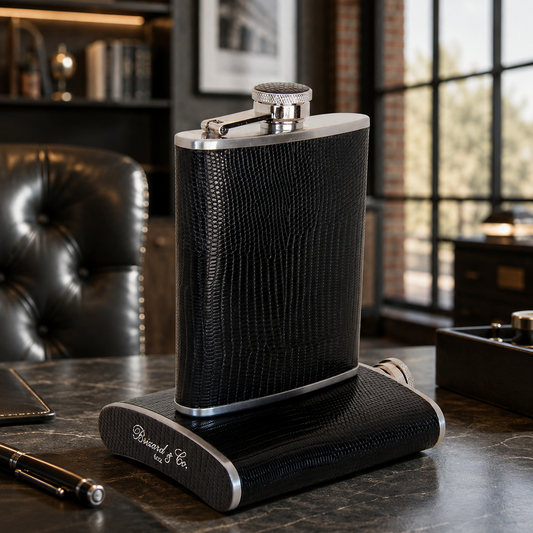 The Flask - Lizard Pattern Black