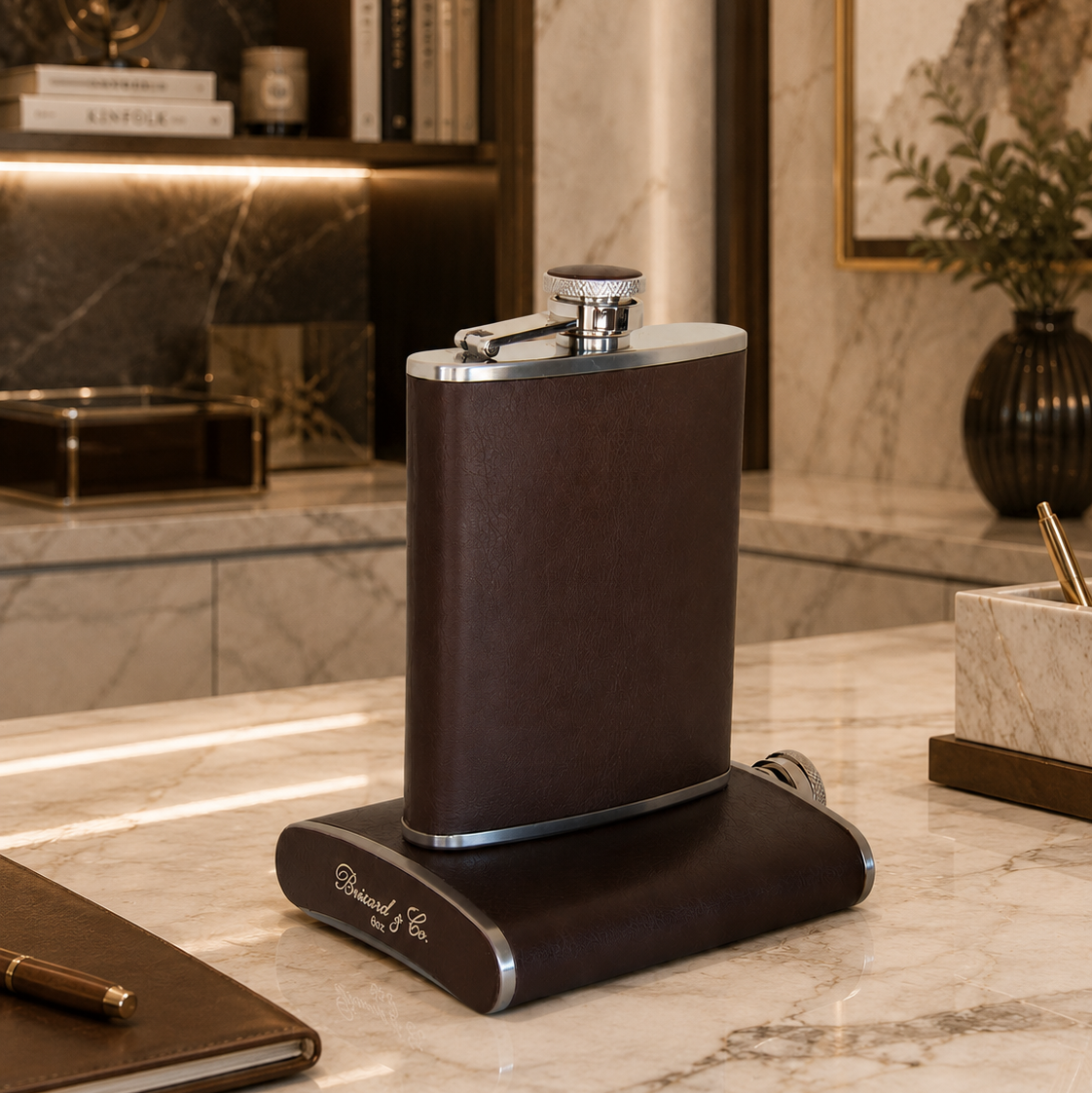 The Flask - Coffee Leather