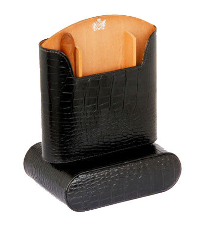 The "Show Band" Travel Humidor - Croco Pattern Black