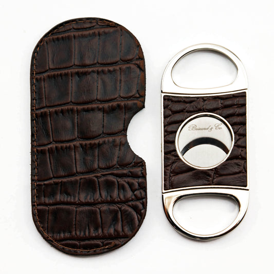 Double Guillotine Series 2 Cutter - Croco Pattern Tobacco