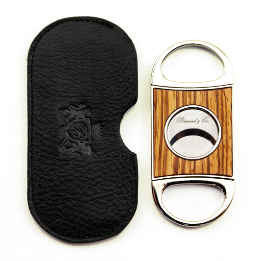 Double Guillotine Series 2 Cutter - Zebrawood and Black Leather